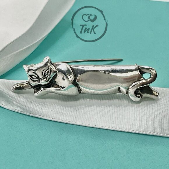 Tiffany & Co. Jewelry - Tiffany & Co. Sterling Silver Cat Brooch Pin - 925 Silver